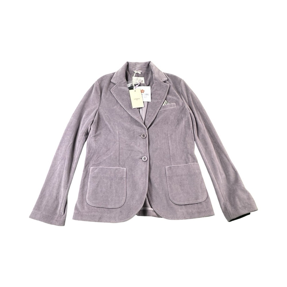 Circolo 1901 Purple Cotton Blend Velvet Womens Blazer Size 46 IT NWT